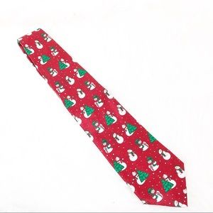 Specialties Holiday Tie Red with Snowmen